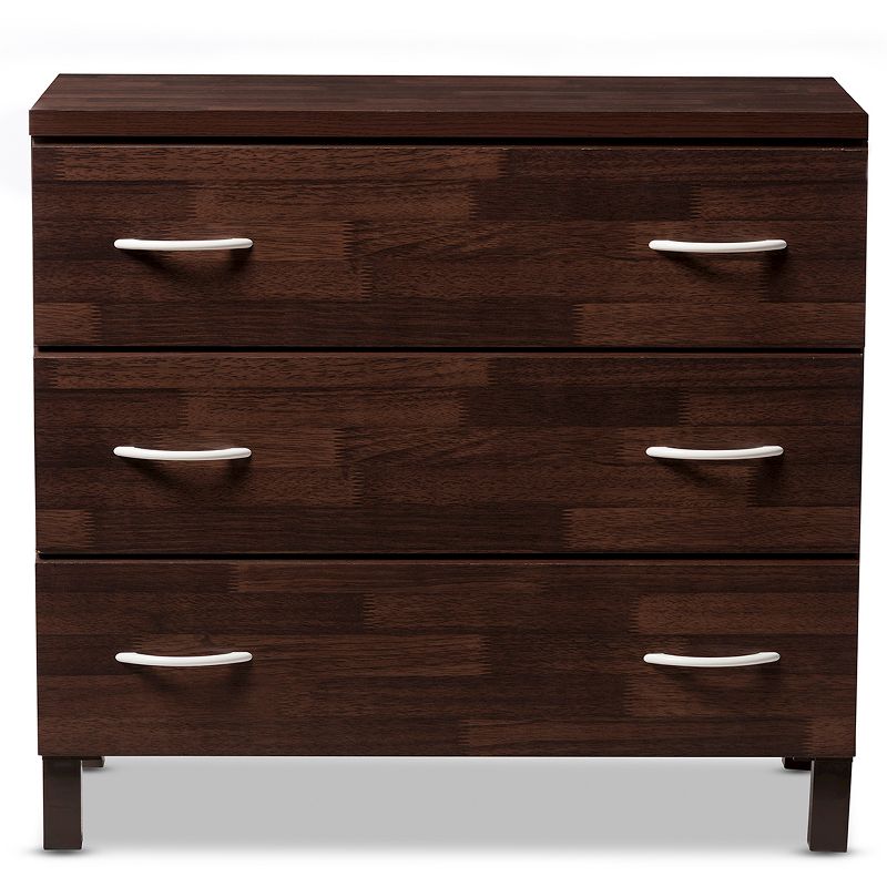 Mayson Modern and Contemporary Wood 3 Drawer Storage Chest Oak Brown Finish - Baxton Studio, 3 of 9