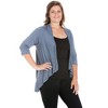 Plus Elbow Length Sleeve Open Cardigan - 24seven Comfort Apparel™ - 2 of 4