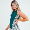 Calypsa Women's Loose Fit Tankini UPF 50+ Maya Swim Top - 3 of 3