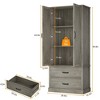 65" Tall Kitchen Pantry Cabinet, Kitchen Cabinet with 2 Drawers & Barn Doors - 2 of 4