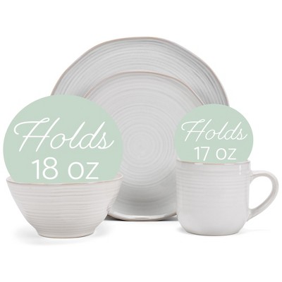 Classic White 16-Piece Ceramic Stoneware Dinnerware Set