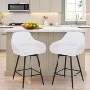 Jojoka 26" Counter Height Bar Stools Set of 2,360°Swivel Upholstered Barstools for Kitchen Island - 2 of 4