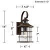 John Timberland Coastal Outdoor Light Fixture Oiled Bronze 14" Seedy Glass Lantern Dusk to Dawn Motion Security Sensor for Exterior Porch - 4 of 4