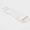 Metal Bathtub Caddy with Wood Handles Matte White - Brightroom™: Steel Shower Organizer, Rust-Resistant - 3 of 3
