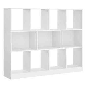 VASAGLE Bookshelf, Bookcase, Book Shelf, Storage Shelf, with 11 Storage Compartments, White