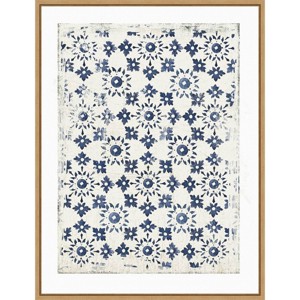 18" x 24" Navy Geo III by Aimee Wilson Framed Canvas Wall Art - Amanti Art: Vintage-Inspired, Hand-Stretched, Sawtooth Back Mount - 1 of 4