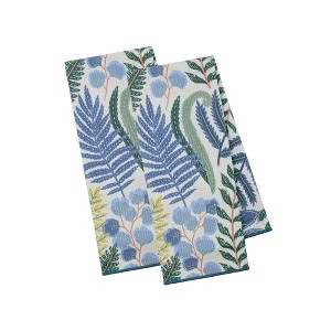 Design Imports Washed Waffle Dishtowel Set/2, Sweet Pea - 1 of 4