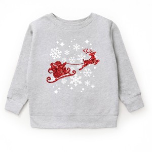 Santa Sleigh Glitter - Kids Toddler Sweatshirt and Kids Youth Sweatshirt - 1 of 1