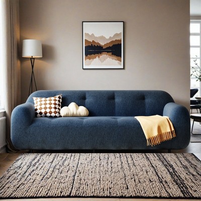 85.8" Wide Chenille Fabric Sofa with Tufted Style, Full Sponge Compression Design, with Powder-Free Foam - Leovsnove