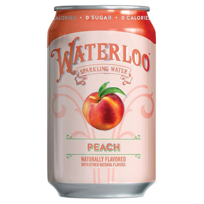 Waterloo Peach Sparkling Water - 8pk/12 fl oz Cans, 3 of 9