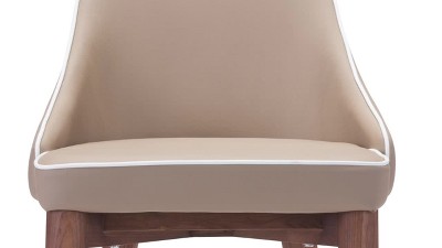 Walnut Wing Back Counter Stool in Dark Gray with Plush Seat