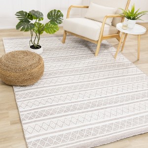 Rug Branch Contemporary Geometric, Stripes, Southwestern Cream Indoor Area Rug - 5' x 8' - 1 of 4