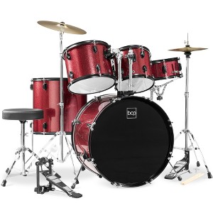 Best Choice Products 5-Piece Beginner Drum Set w/ Snare, Bass, Toms, Cymbal, Hi-Hat, Sticks, Chair, Drum Pedal - 1 of 4