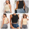 NPolar"Women's Sleeveless High Neck Cropped Tank Top – Racerback Workout Shirt, S-2XL, Machine Washable"Black&Khaki - 2 of 4