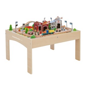 Preschool Play Lab Kids 85-pc. Wooden Train Table Play Set - 1 of 4