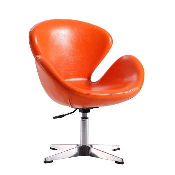 Raspberry Faux Leather Adjustable Swivel Chair - Manhattan Comfort