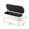 NicBex Oval Polyester Storage Ottoman Bench,Upholstered Storage Ottoman with Metal Legs,Modern Storage Bench for Living Room,Bedroom - 3 of 4