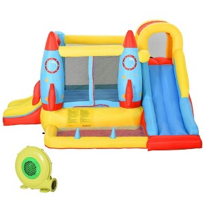 Resenkos Bounce House, Inflatable Bouncer,Kids Inflatable Water Slide, 4-in-1 Bounce House Jumping Castle with 2 Slides, & Water Pool Area, Air Blower - 1 of 1
