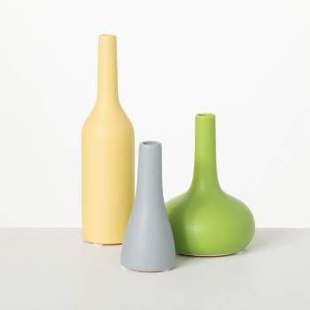 Sullivans Bud Ceramic Vase Set of 3, 8.75"H, 6"H & 5"H