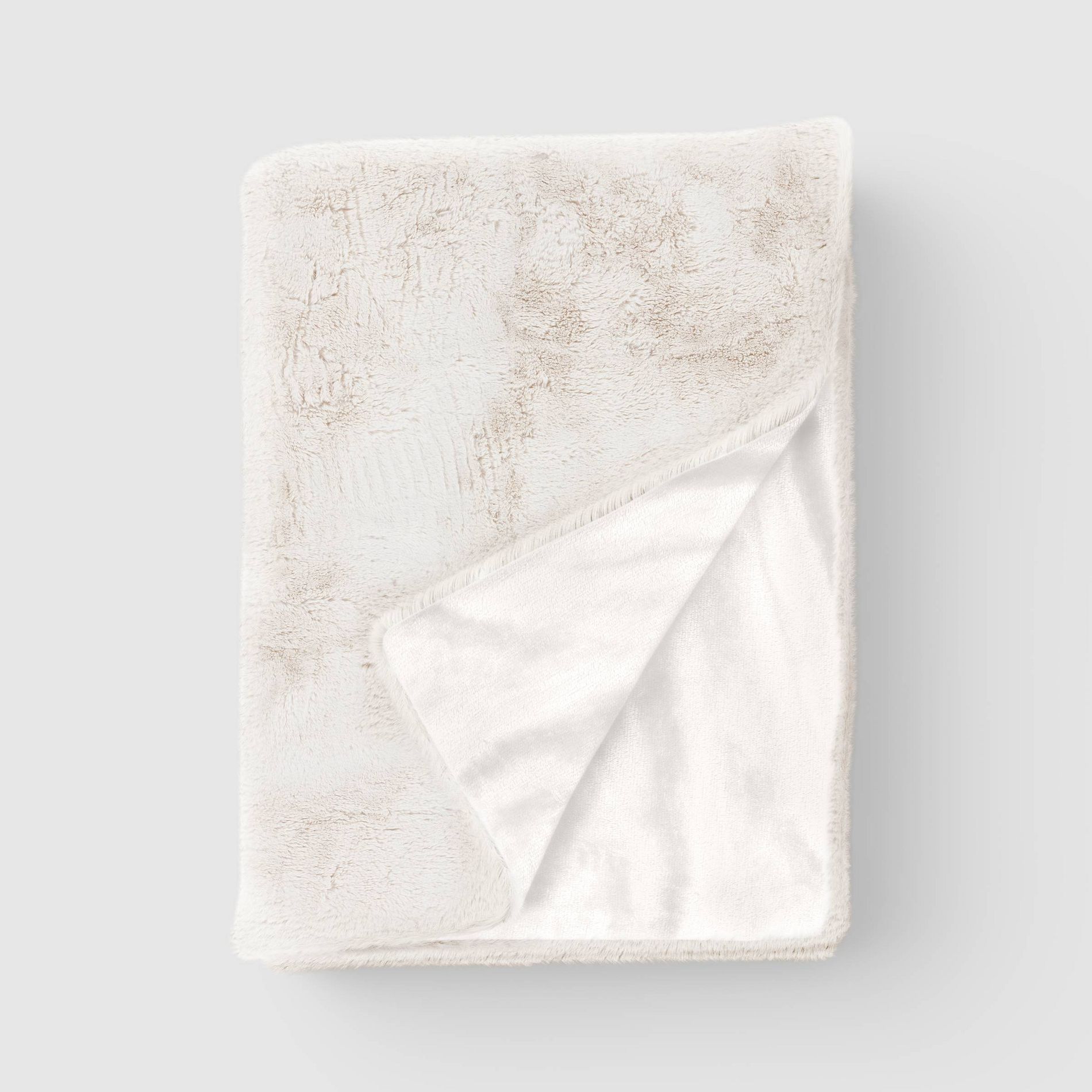 Faux Fur Throw Blanket White - Threshold™