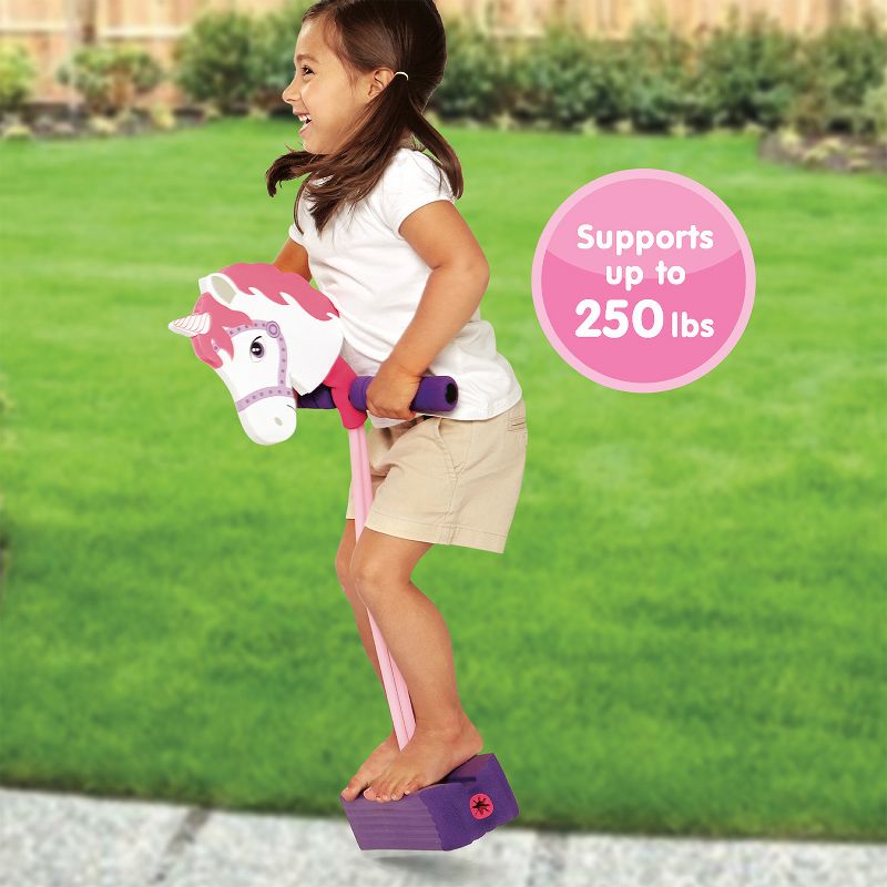 Kidoozie Foam Unicorn Pogo Jumper, Indoor & Outdoor Play, Encourages an Active Lifestyle, Makes Squeaky Sounds, 250 Pound Capacity - Ages 4+, 4 of 7