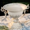 Vintage Decorative Metal Urn, Elegant Distressed Finish Flower Pot, Urn with Ornate Handles, 1pc - 4 of 4