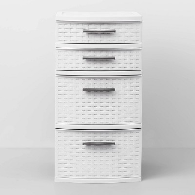 4 Drawer Metal Storage Organizer White - Brightroom