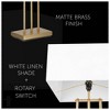 62" Soho Floor Lamp with Linen Shade White - Globe Electric: ETL Listed, Metal Base, Turn Knob Switch - 2 of 4