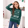 Matching Christmas Sweaters for Family Boys Girls Crew Neck Reindeer Snowflakes Knitted Funny Pullover Sweaters Holiday Party - 2 of 4