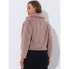INSPIRE CHIC Women's Autumn Winter Cropped Notch Lapel Faux Fur Fluffy Jacket - 4 of 4