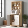 70.87" Freestanding Kitchen Pantry Cabinet with 2 Doors, Modern Storage Hutch with 3 Shelves, Larder Cupboard for Kitchen, Dining Room - 3 of 4