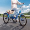 VEVOR Folding Adult Tricycle, 24-Inch 7-Speed Adult Folding Trikes, Carbon Steel 3 Wheel Cruiser Bike with Basket & Adjustable Seat - 2 of 4