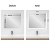 Amanti Art Mirror Makeover Bathroom Mirror Frame Border Kit - Fully Assembled Peel and Stick Frame - Mirror NOT Included - Cabinet White Narrow Trim - 3 of 4