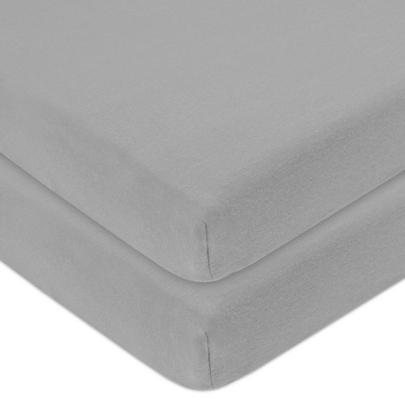 TL Care Solid 100% Cotton Knit Fitted Playard sheet  - 2pk, 1 of 4