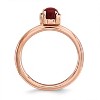 Black Bow Jewelry 14k Rose Gold Plated Sterling Silver & Garnet 5mm Cabochon Stack Ring - 2 of 4