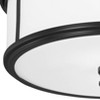 Minka Lavery Vintage Ceiling Light Flush Mount Fixture 13 1/2" Coal Steel Etched Opal Glass Drum Shade for Bedroom Kitchen House - 3 of 4