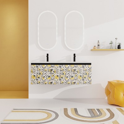 48''/24"/30"W Floating Wall-Mounted Bathroom Vanity with Unique Pattern Finish & Soft-Close Cabinet Door 4S - ModernLuxe