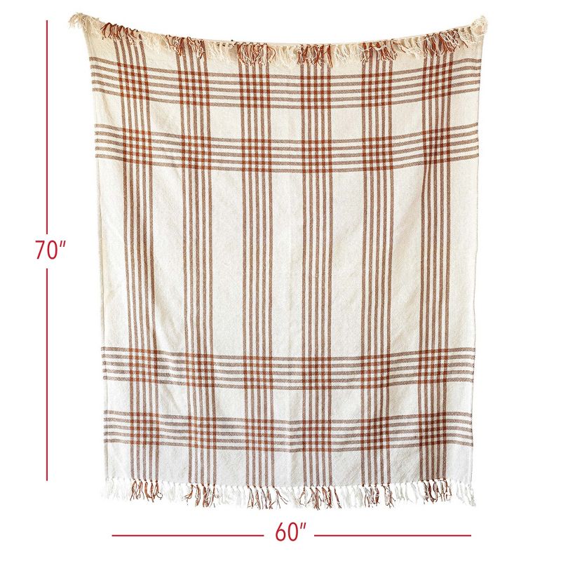 Plaid Outdoor Picnic Blanket Rust Polyester by Foreside Home & Garden, 6 of 8