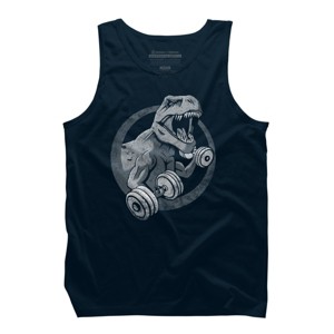 Men's Design By Humans T-Rex Can Lift Dumbells By Snazzygaz Tank Top - 1 of 3