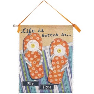 Transpac Fabric/Canvas 23 in. Multicolor Everyday Life is Better Wall Art - 1 of 2