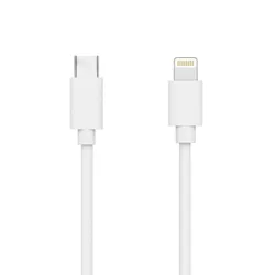 Just Wireless 4' Lightning to USB-C PVC Cable - White