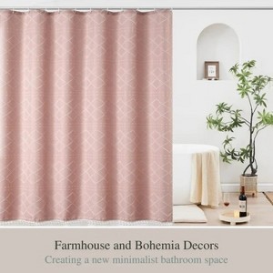 LunaLulinlk Pink Shower Curtains,Heavy-Duty Mold/Mildew-Resistant - 1 of 4