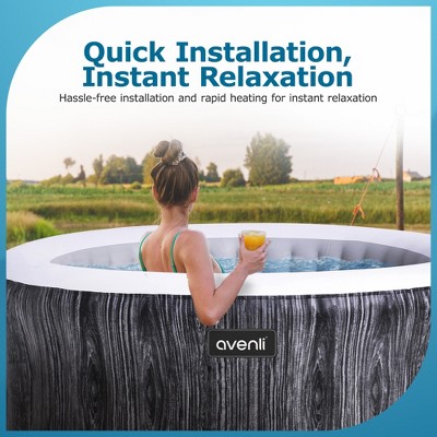 Graywood 65 Inch 3-Person Inflatable Round Hot Tub Spa