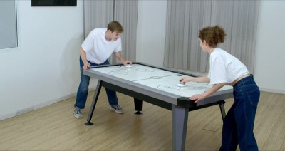 Arctic Rush 7' White and Black Air Hockey Table