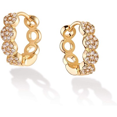 Cubic Zirconia Huggie Earrings 14k Gold Plated Tiny Earrings Small Huggie Hoop Earrings Simple Lightweight Hoops Gift for Women