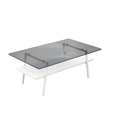 Rectangular Coffee Table, Glass Table Tops With Metal Legs 220 Pounds,abstruct,38.58"L x 22.84"W x 16.73"H