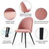 Sapphtopaz Dining Chairs Set of 4 Velvet Upholstered Side Chairs with Curved Lines Backrest and Metal Legs Chair for Dining Room, Living Room - 3 of 4