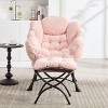 CAVINAS Modern Accent chair with Ottoman with Armrests and a Side Pocket, Leisure Upholstered Sofa Chair Reading Chair with Footrest - 2 of 4