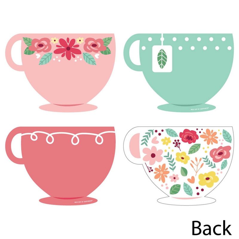 Big Dot of Happiness Floral Let's Par-Tea - Tea Cup Decorations DIY Garden Tea Party Essentials - Set of 20, 3 of 6