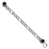 Black Bow Jewelry Men's Stainless Steel & Black Agate Fancy Figaro Chain Bracelet, 8 In - 2 of 4